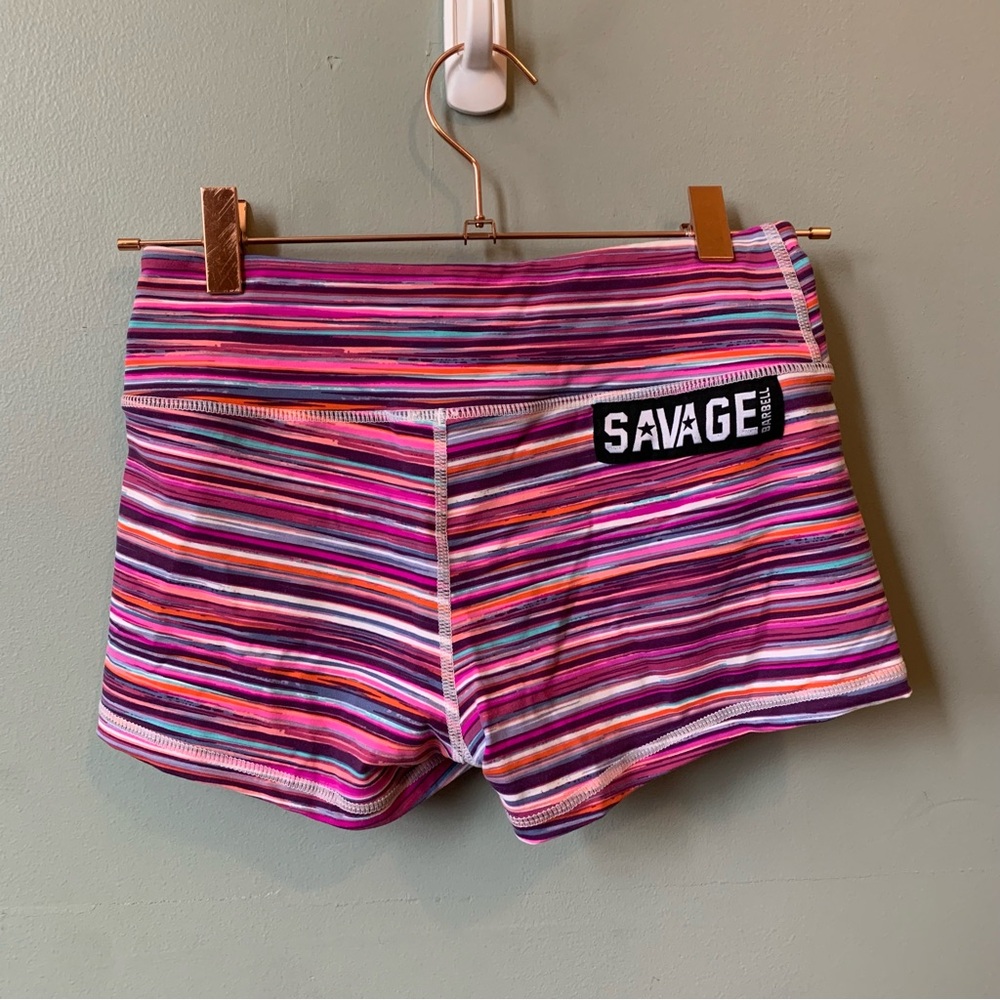 Savage Barbell Women's Striped Athletic Shorts